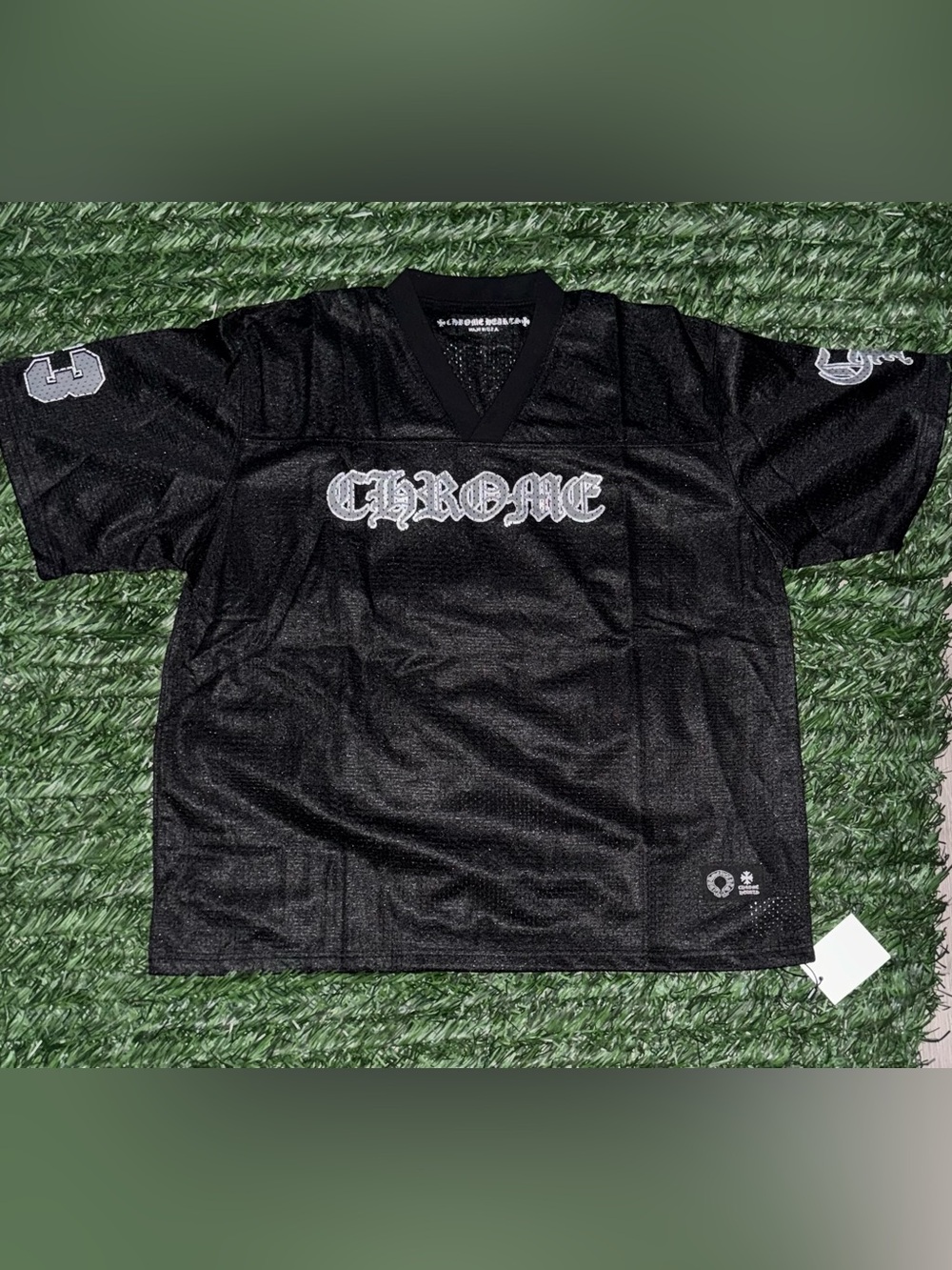 Chrome Hearts Black Mesh Logo Football Jersey
